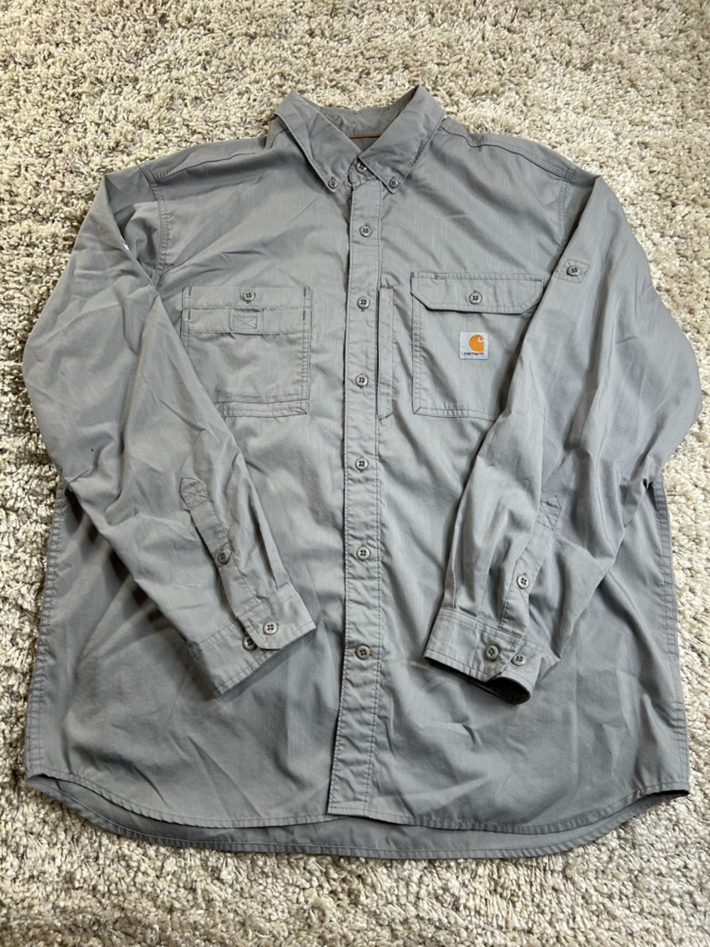 Carhartt Force Men's Light Gray Button-Down Work Shirt